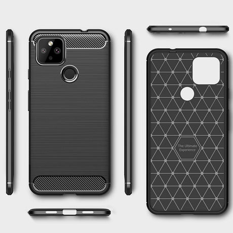 Husa de protectie Techsuit Carbon Silicone compatibil cu Google Pixel 4a 5G, Negru
