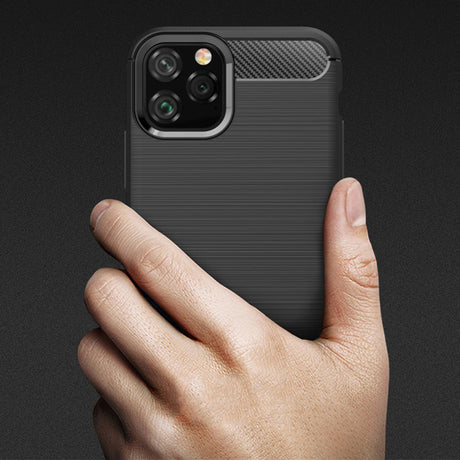 Husa de protectie Techsuit Carbon Silicone compatibil cu iPhone 12 Pro Max, Negru