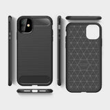 Husa de protectie Techsuit Carbon Silicone compatibil cu iPhone 12 Mini, Negru