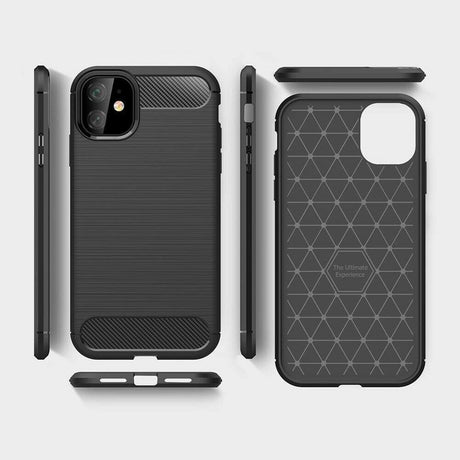Husa de protectie Techsuit Carbon Silicone compatibil cu iPhone 12 Mini, Negru