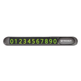 Gadget Techsuit Premium Phone Number Plate (PNP1), Temporary Parking Sign for Dashboard, Zinc Alloy, Removable Adhesive, Negru