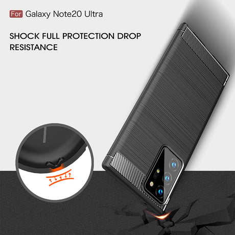 Husa de protectie Techsuit Carbon Silicone compatibil cu Samsung Galaxy Note 20 Ultra / Note 20 Ultra 5G, Negru