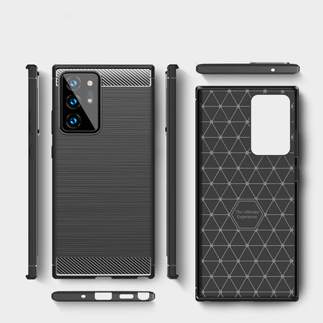 Husa de protectie Techsuit Carbon Silicone compatibil cu Samsung Galaxy Note 20 Ultra / Note 20 Ultra 5G, Negru