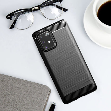 Husa de protectie Techsuit Carbon Silicone compatibil cu Samsung Galaxy S10 Lite, Negru