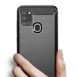 Husa de protectie Techsuit Carbon Silicone compatibil cu Samsung Galaxy A21s, Negru
