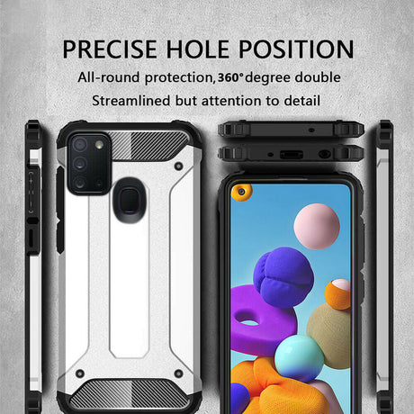 Husa de protectie Techsuit Hybrid Armor compatibil cu Samsung Galaxy A21s, Negru