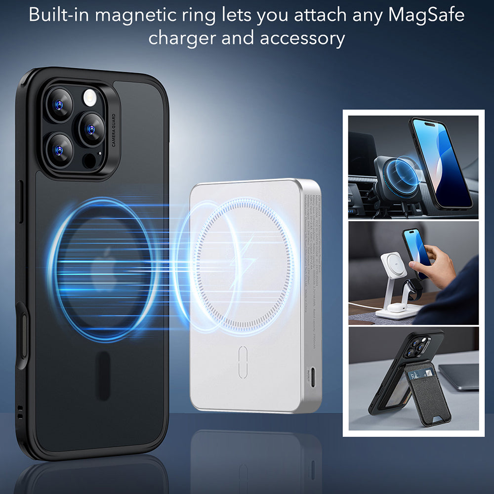 ESR Husa de protectie ESR Classic Hybrid HaloLock compatibil cu iPhone 16 Pro Max, Negru Mat – imagine 6