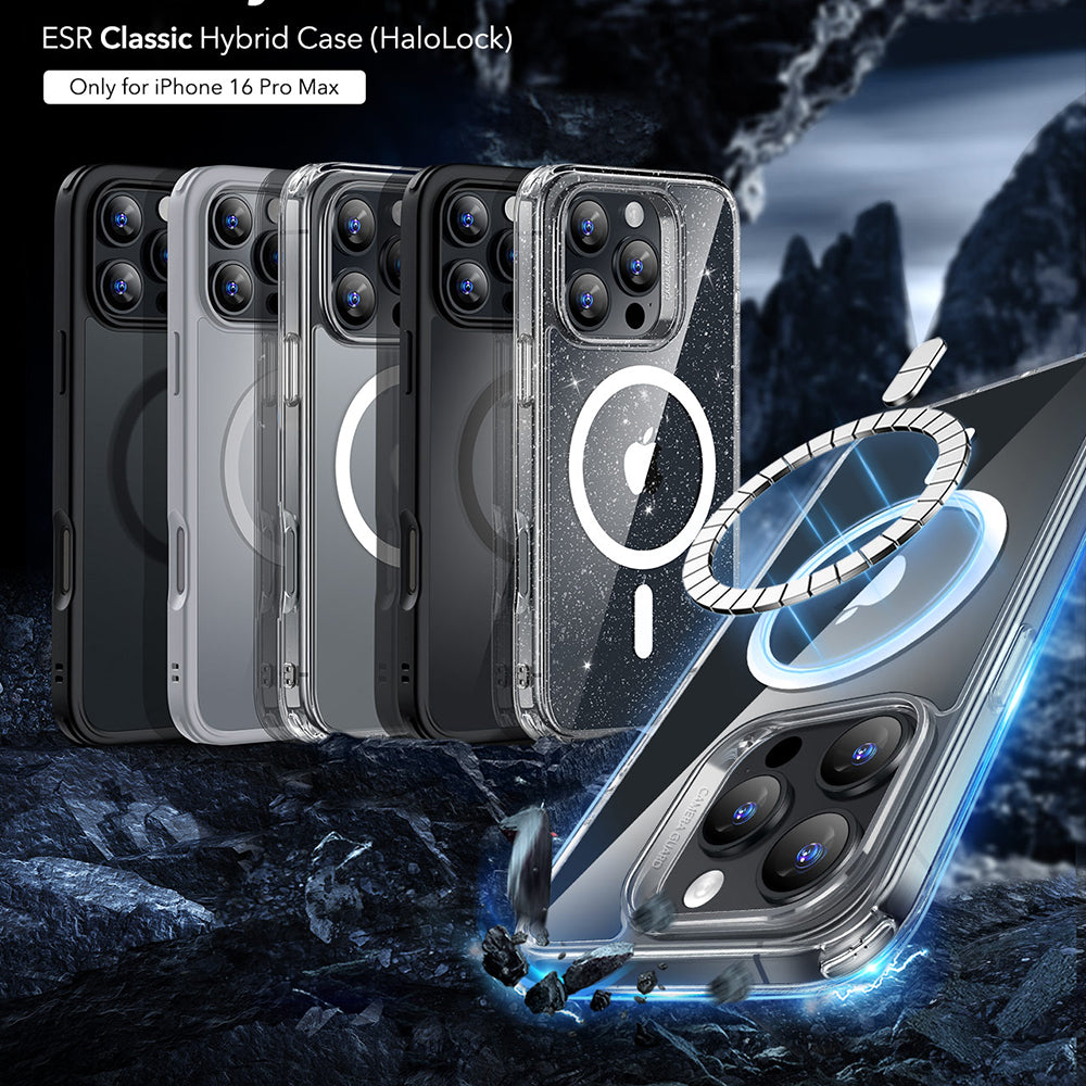 ESR Husa de protectie ESR Classic Hybrid HaloLock compatibil cu iPhone 16 Pro Max, Negru Mat – imagine 4