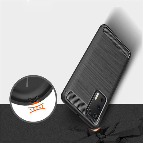 Husa de protectie Techsuit Carbon Silicone compatibil cu Huawei P40 Pro, Negru