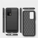 Husa de protectie Techsuit Carbon Silicone compatibil cu Huawei P40 Pro, Negru