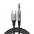 Adaptor Ugreen Audio Cable Adapter AV143 (30633), Type-C to Jack 3.5mm, 1m, Deep Gray