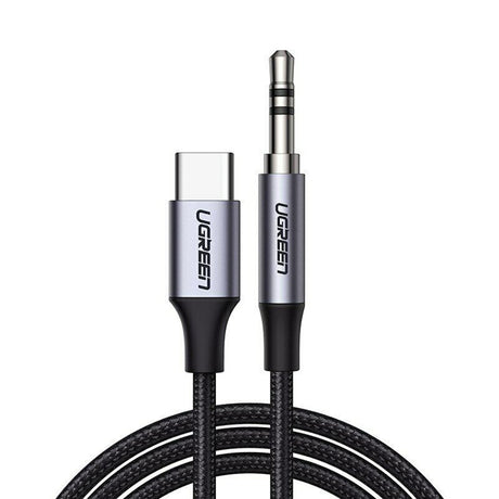 Adaptor Ugreen Audio Cable Adapter AV143 (30633), Type-C to Jack 3.5mm, 1m, Deep Gray