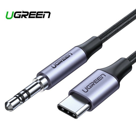 Adaptor Ugreen Audio Cable Adapter AV143 (30633), Type-C to Jack 3.5mm, 1m, Deep Gray