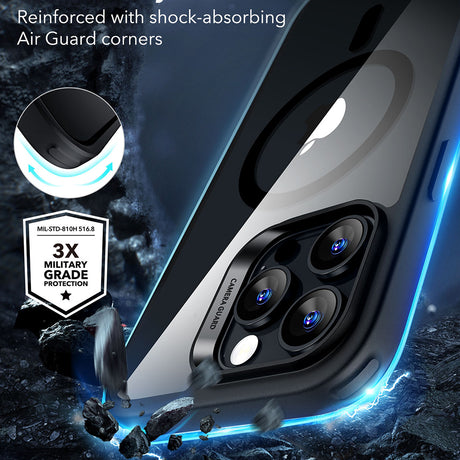 Husa de protectie ESR Classic Hybrid HaloLock compatibil cu iPhone 16 Pro, Transparent Black