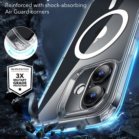 Husa de protectie ESR Classic Hybrid HaloLock compatibil cu iPhone 16, Transparent