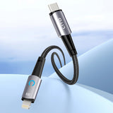 Cablu Lito (LD10CL), Type-C to Lightning, Fast Charging, 30W, with LED Light, 1m, Negru