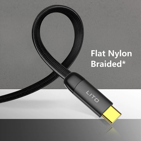 Cablu Lito (LD11CL), Type-C to Lightning, Fast Charging, Angled Design, Gold Plated Interface, 30W, 1m, Negru
