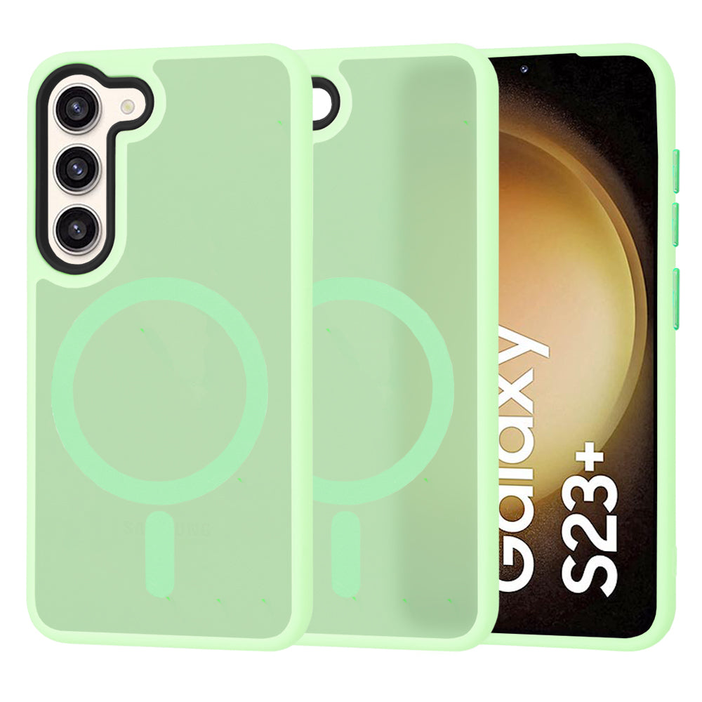 Husa de protectie Techsuit HaloFrost MagSafe Series compatibil cu Samsung Galaxy S23 Plus, Verde Deschis