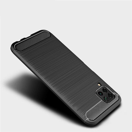 Husa de protectie Techsuit Carbon Silicone compatibil cu Huawei P40 lite, Negru