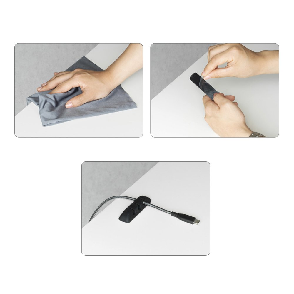Cablu Ringke Organizer (set de 4), 4 x 3 Slots, Negru