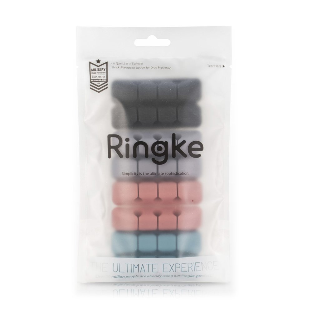 Cablu Ringke Organizer (set de 4), 4 x 3 Slots, Negru
