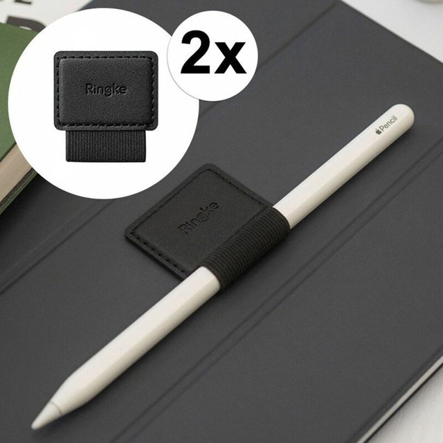 Stylus Ringke Pen Holder (set de 2), Ecological Leather, Textile, Elastic, Negru