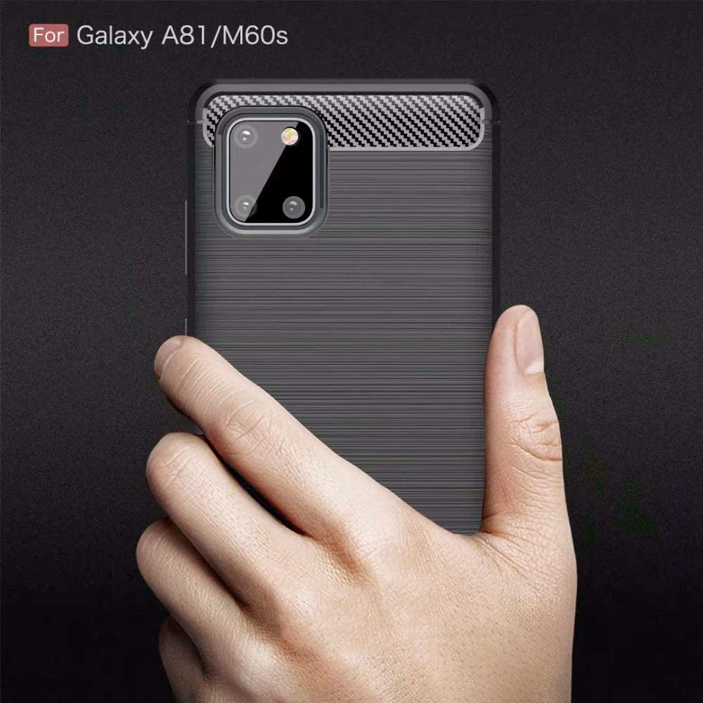 Husa de protectie Techsuit Carbon Silicone compatibil cu Samsung Galaxy Note 10 Lite, Negru