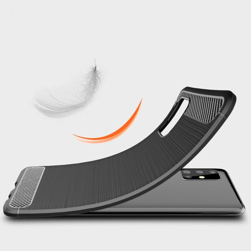 Husa de protectie Techsuit Carbon Silicone compatibil cu Samsung Galaxy A71 4G, Negru