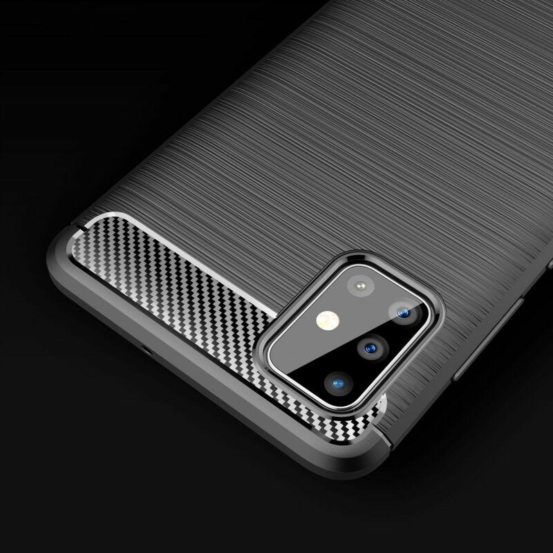 Husa de protectie Techsuit Carbon Silicone compatibil cu Samsung Galaxy A71 4G, Negru