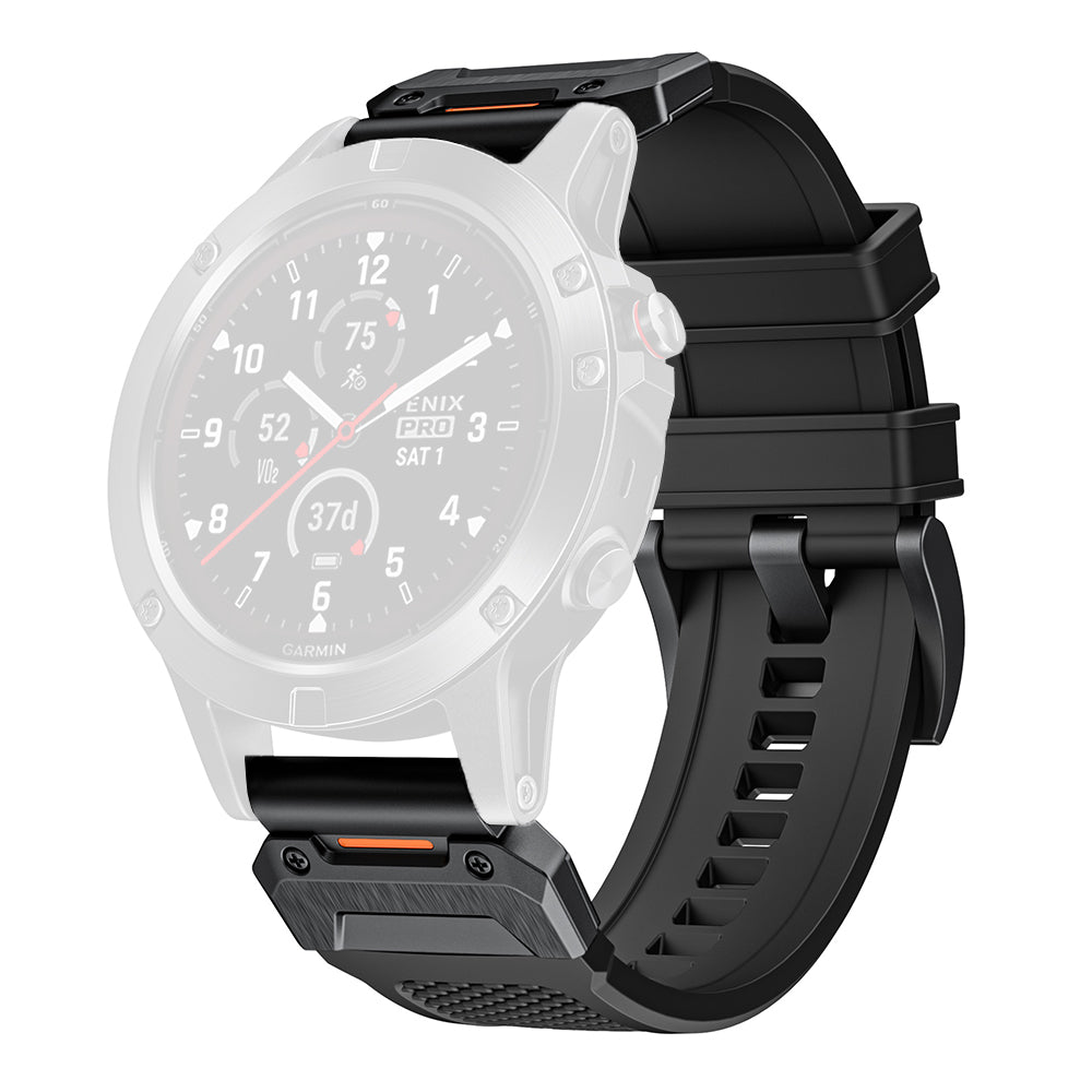 Curea smartwatch Techsuit Watchband QuickFit compatibil cu Garmin Fenix 3 / Fenix 5X / Fenix 6X, Negru