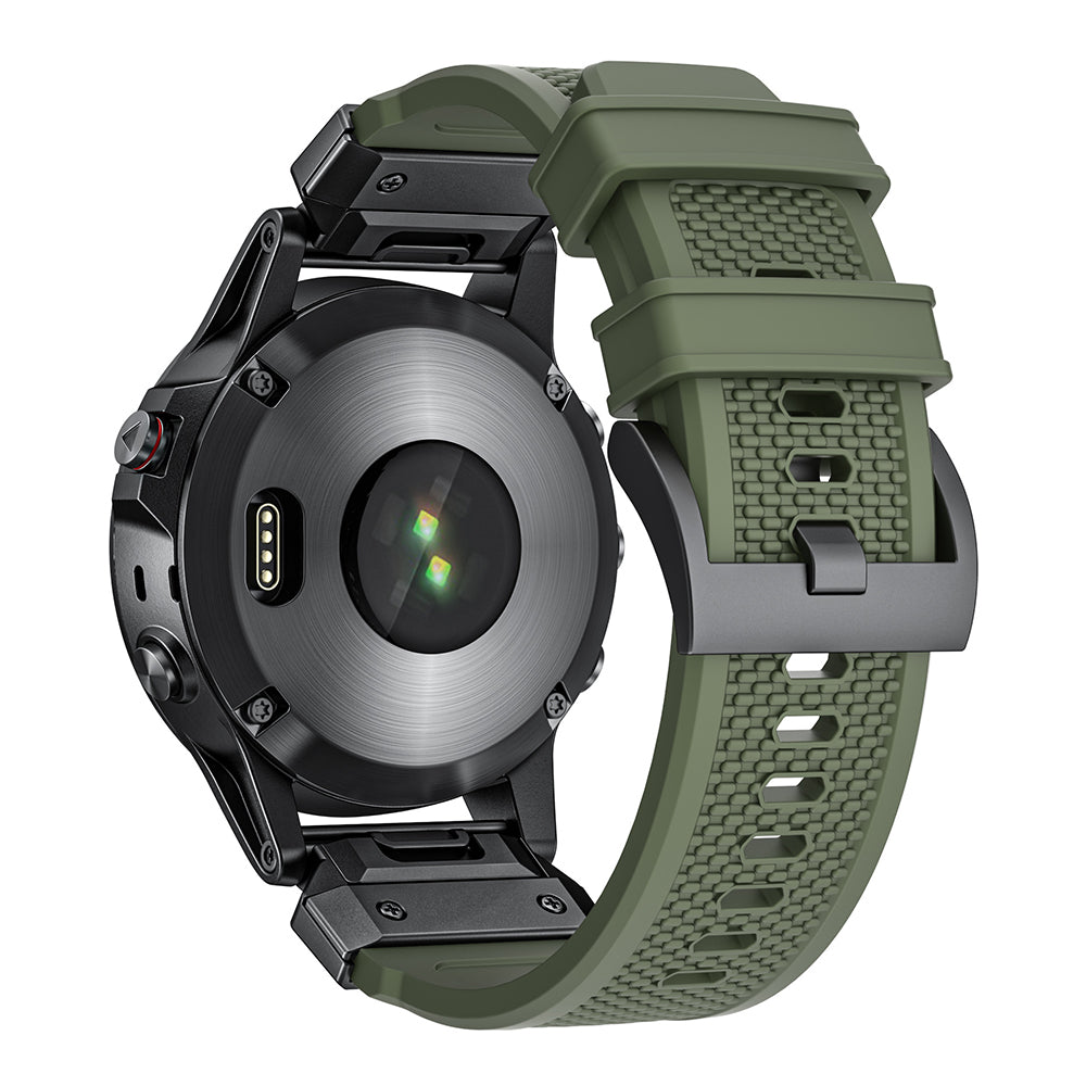 Curea smartwatch Techsuit Watchband QuickFit compatibil cu Garmin Fenix 5/6/7, Verde