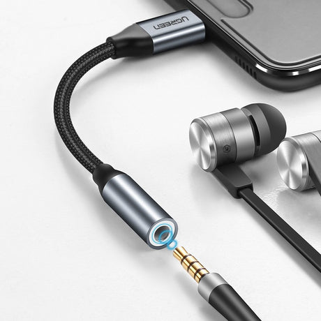 Adaptor Ugreen USB-C la Jack 3,5 mm AV142, gri