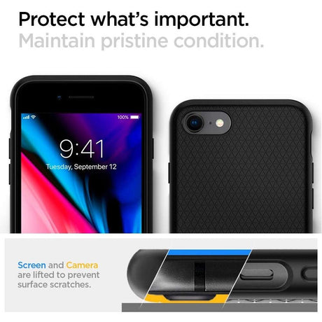 Husa de protectie Spigen Liquid Air (042CS20511) compatibil cu iPhone 7 / iPhone 8 / iPhone SE 2, SE 2020 / iPhone SE 3, SE 2022, Negru