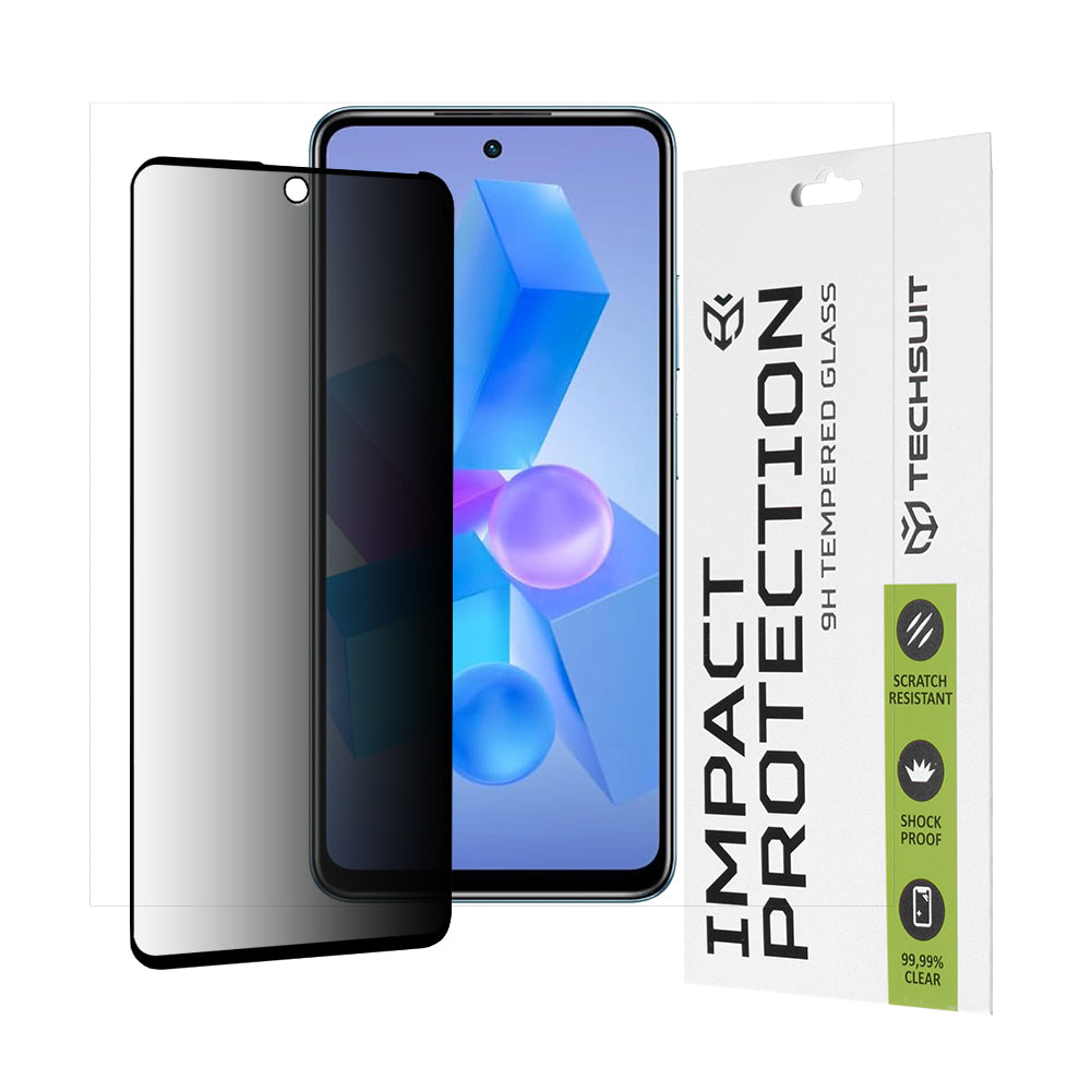 Folie de protectie Techsuit 111D Privacy Full Glue compatibil cu Infinix Hot 40 / 40 Pro / Tecno Spark 20 Pro / Pova 5 Pro, Negru