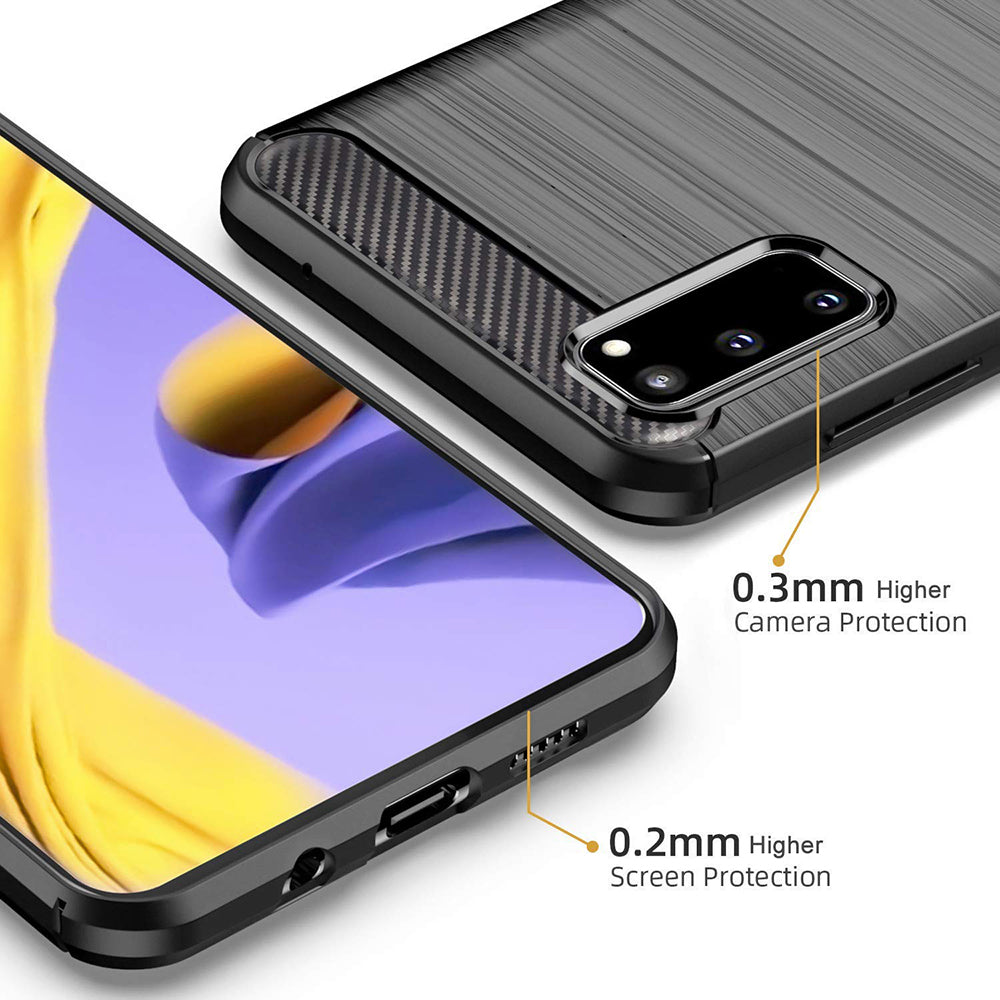 Husa de protectie Techsuit Carbon Silicone compatibil cu Samsung Galaxy S20 4G / S20 5G, Negru
