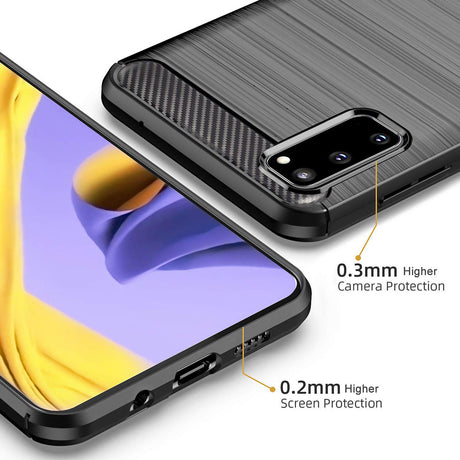 Husa de protectie Techsuit Carbon Silicone compatibil cu Samsung Galaxy S20 4G / S20 5G, Negru