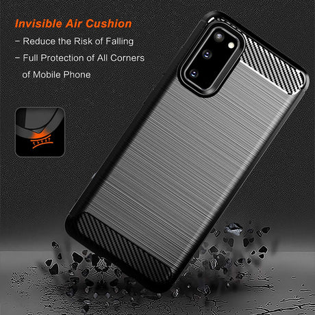 Husa de protectie Techsuit Carbon Silicone compatibil cu Samsung Galaxy S20 4G / S20 5G, Negru