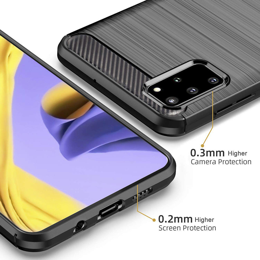 Husa de protectie Techsuit Carbon Silicone compatibil cu Samsung Galaxy S20 Plus 4G / S20 Plus 5G, Negru