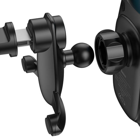 Suport Baseus with Wireless Charging Milky Way (WXHW02-01), for Air Vent, 15W, Negru