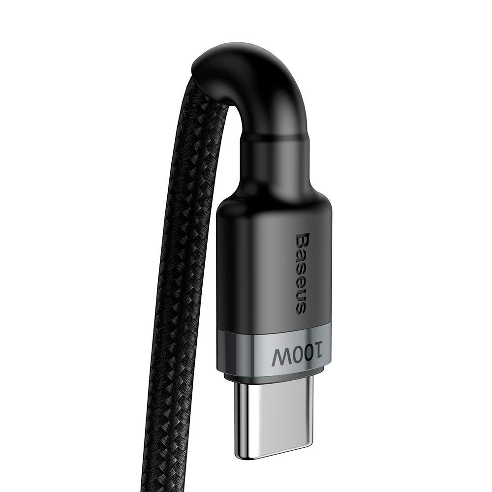 Cablu Baseus Cafule (CATKLF-ALG1), Type-C to Type-C, Flash Charging, PD 2.0, 100W, 480Mbps, 2m, Gri / Black