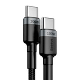 Cablu Baseus Cafule (CATKLF-ALG1), Type-C to Type-C, Flash Charging, PD 2.0, 100W, 480Mbps, 2m, Gri / Black