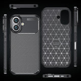 Husa de protectie Techsuit CarbonFiber compatibil cu iPhone 16 Plus, Negru