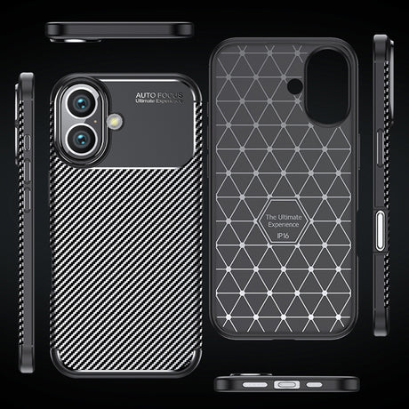 Husa de protectie Techsuit CarbonFiber compatibil cu iPhone 16 Plus, Negru
