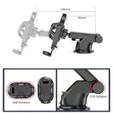Suport Techsuit (S113), Universal for Dashboard / Windshield, Gravity Grip, Windshield, Negru