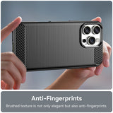 Husa de protectie Techsuit Carbon Silicone compatibil cu iPhone 16 Pro Max, Negru