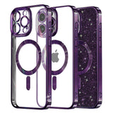 Husa de protectie Techsuit Luxury Glitter MagSafe compatibil cu iPhone 16 Pro, Mov Inchis