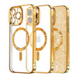 Husa de protectie Techsuit Luxury Glitter MagSafe compatibil cu iPhone 16 Pro, Auriu