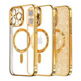 Husa de protectie Techsuit Luxury Glitter MagSafe compatibil cu iPhone 16 Pro, Auriu