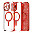 Husa de protectie Techsuit Luxury Glitter MagSafe compatibil cu iPhone 16 Pro, Rosu