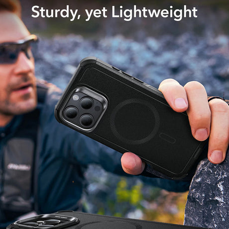 Husa de protectie ESR Cyber Armor Kickstand compatibil cu iPhone 16 Pro, Negru